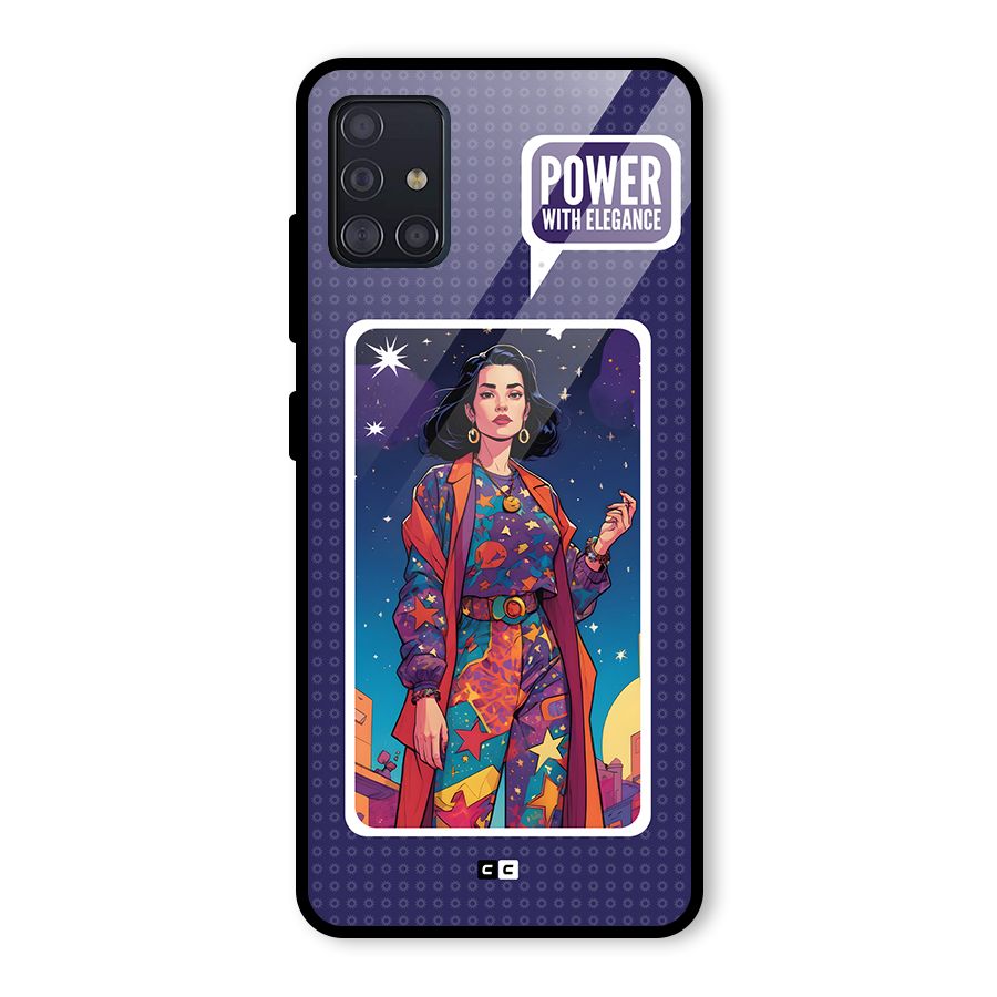 Power With Elegance Glass Back Case for Galaxy A51