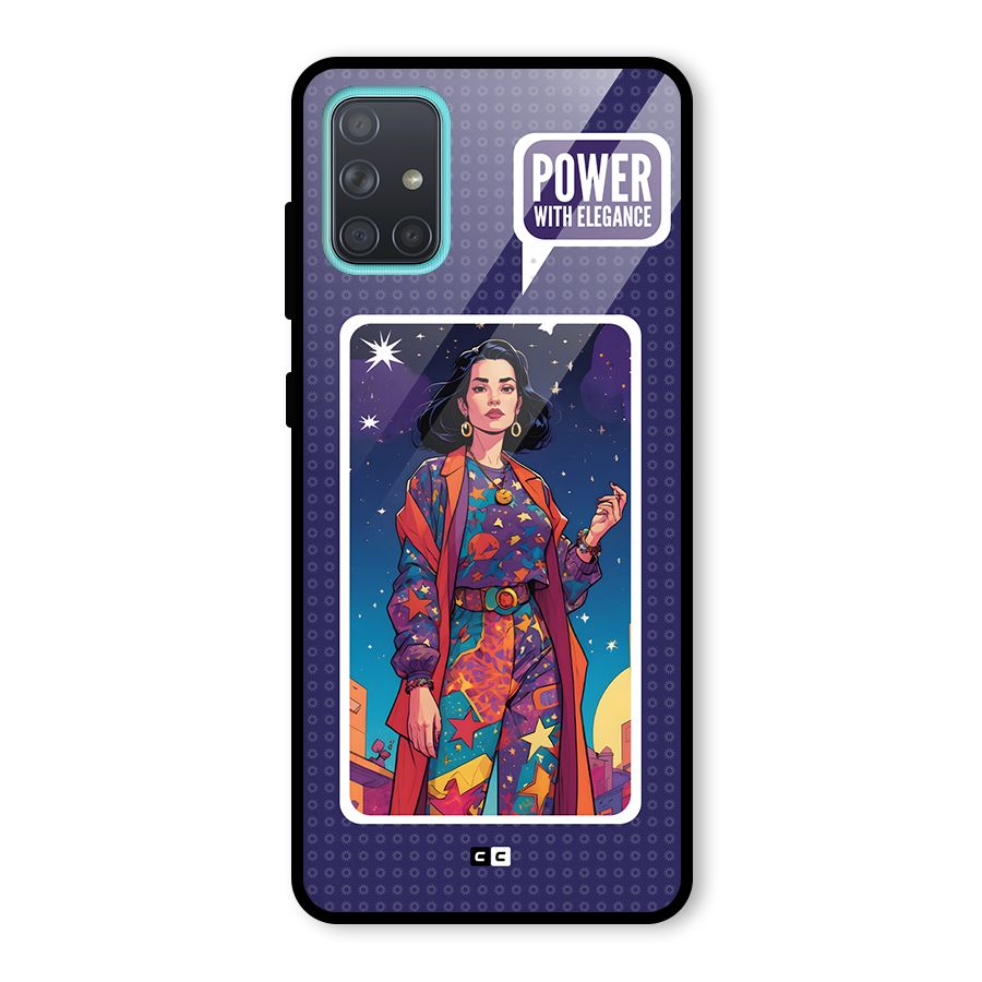 Power With Elegance Glass Back Case for Galaxy A71