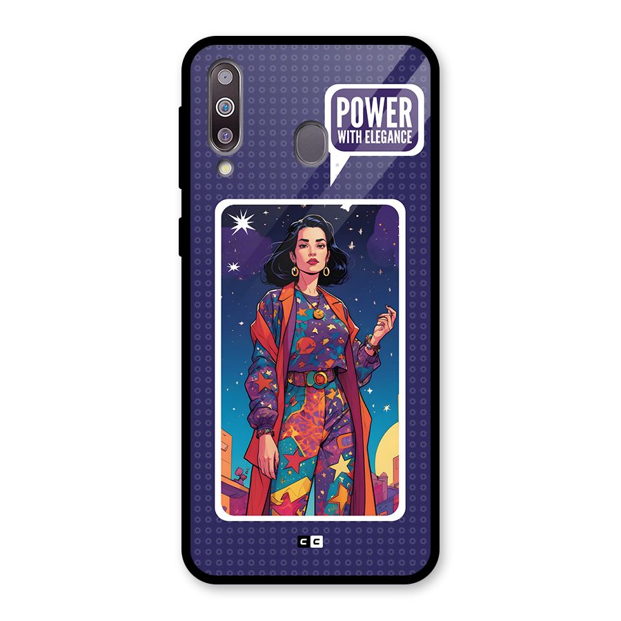 Power With Elegance Glass Back Case for Galaxy M30
