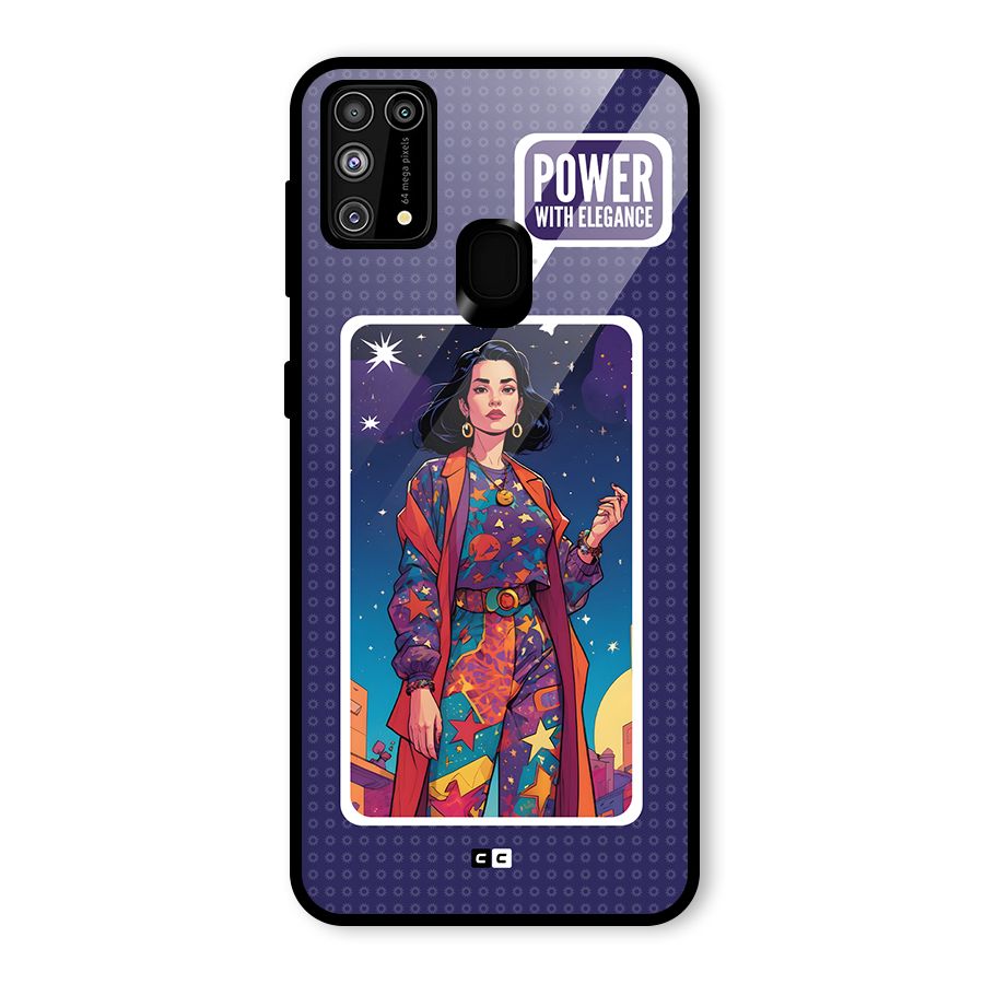 Power With Elegance Glass Back Case for Galaxy M31