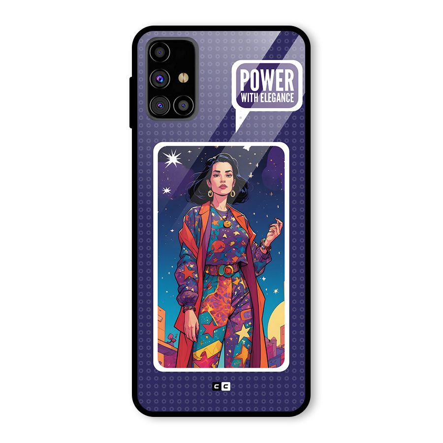 Power With Elegance Glass Back Case for Galaxy M31s