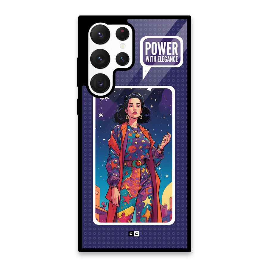 Power With Elegance Glass Back Case for Galaxy S22 Ultra 5G