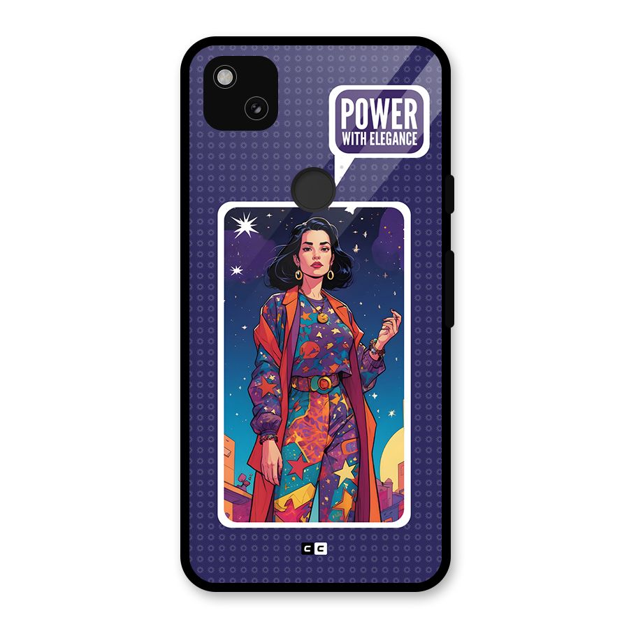 Power With Elegance Glass Back Case for Google Pixel 4a