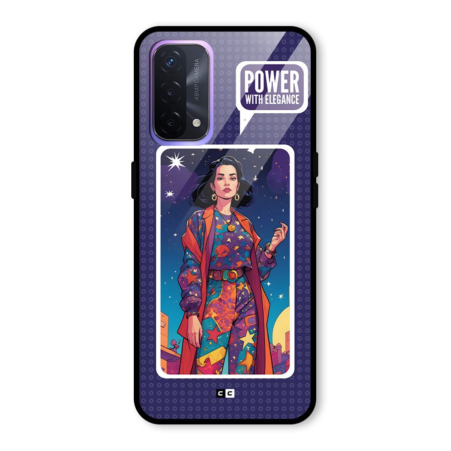 Power With Elegance Glass Back Case for Oppo A74 5G