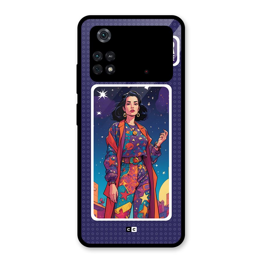 Power With Elegance Glass Back Case for Poco M4 Pro 4G