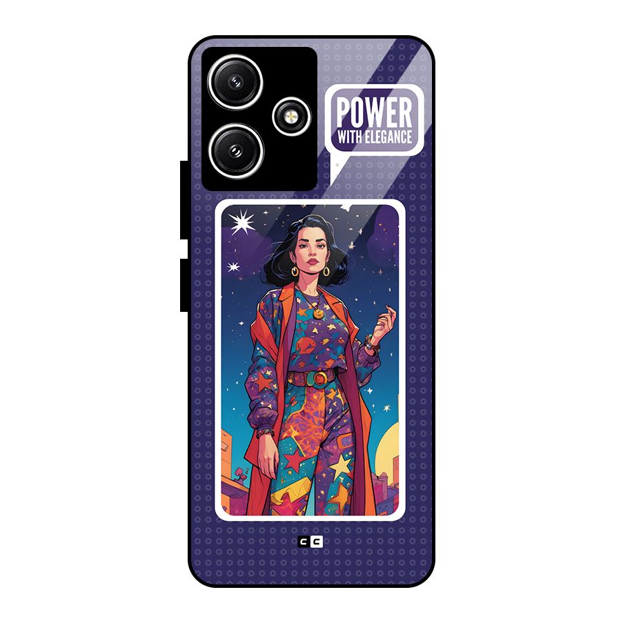 Power With Elegance Glass Back Case for Poco M6 Pro