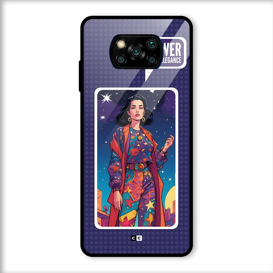 Power With Elegance Glass Back Case for Poco X3