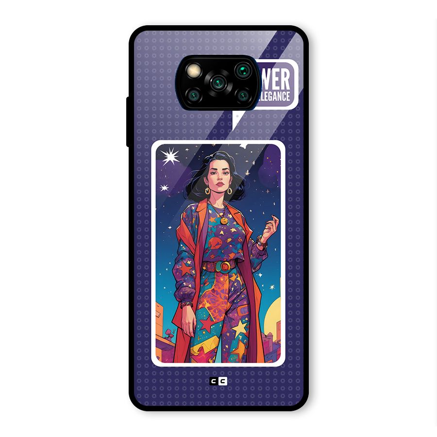 Power With Elegance Glass Back Case for Poco X3 Pro