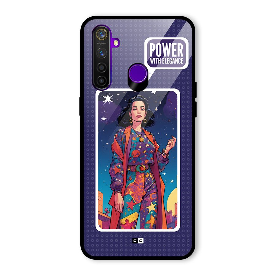 Power With Elegance Glass Back Case for Realme 5 Pro