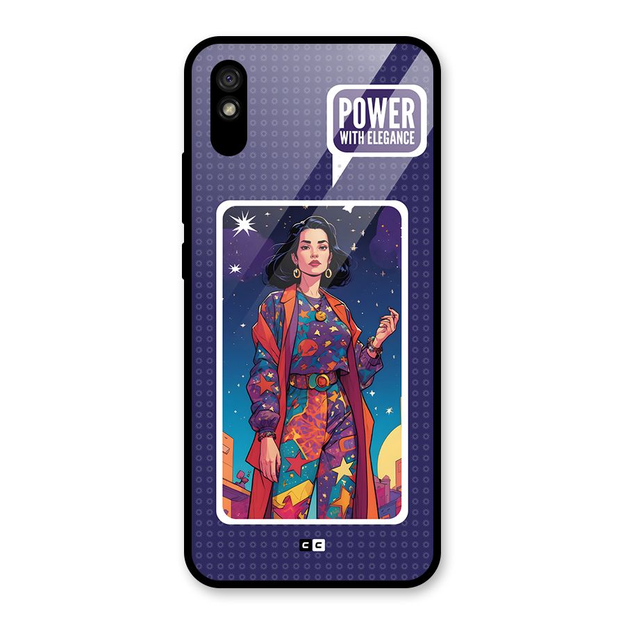 Power With Elegance Glass Back Case for Redmi 9A