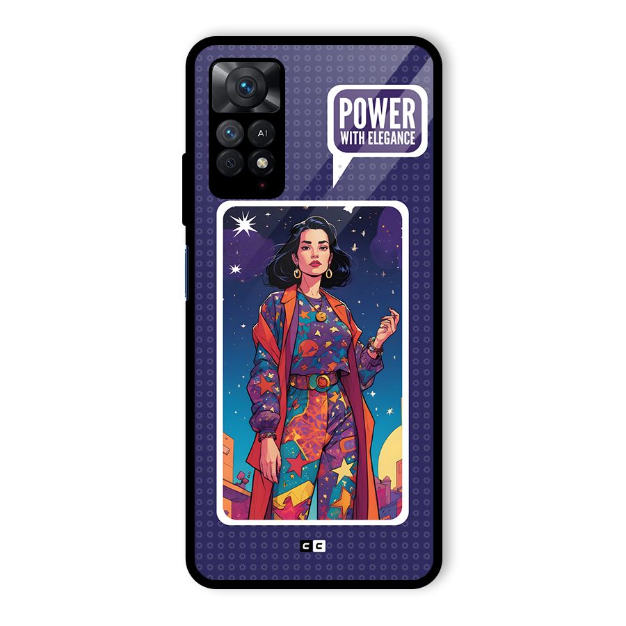 Power With Elegance Glass Back Case for Redmi Note 11 Pro
