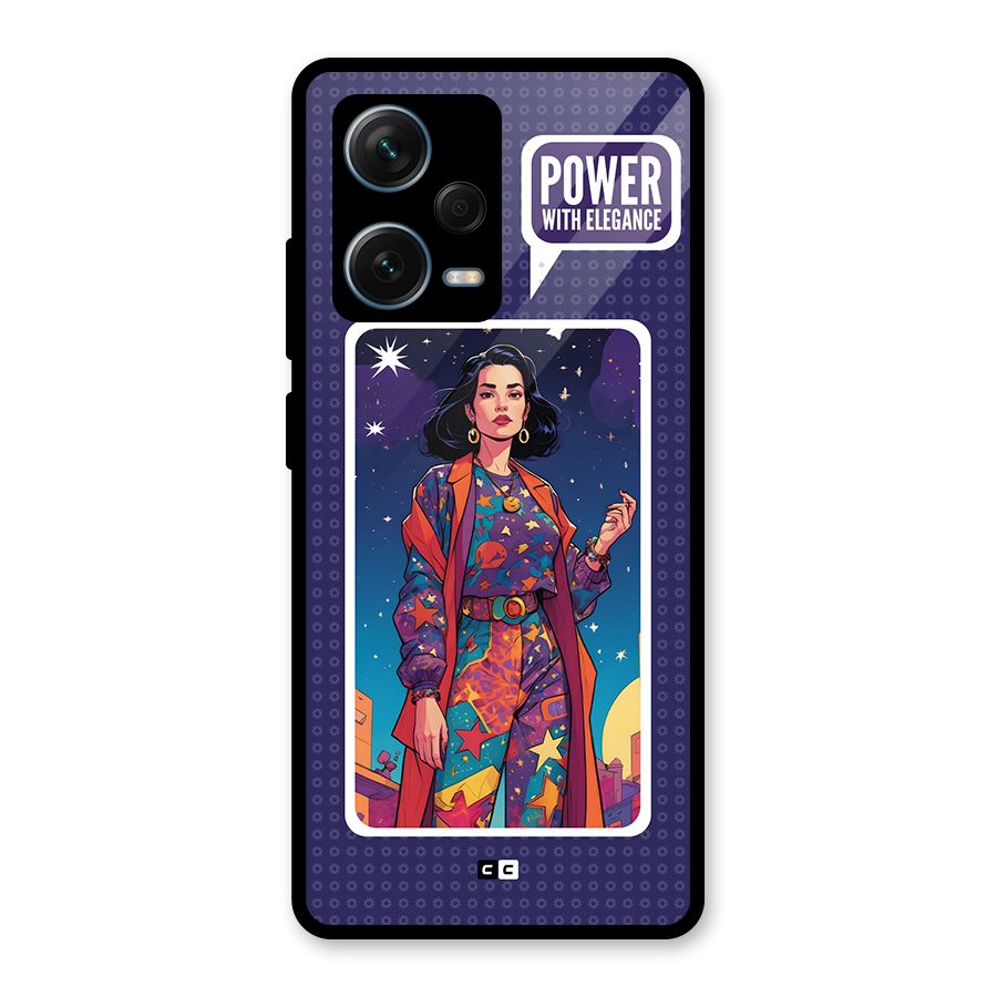 Power With Elegance Glass Back Case for Redmi Note 12 Pro Plus 5G