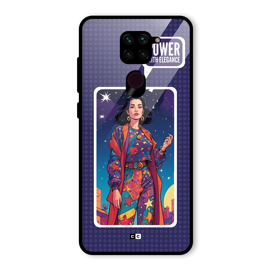 Power With Elegance Glass Back Case for Redmi Note 9
