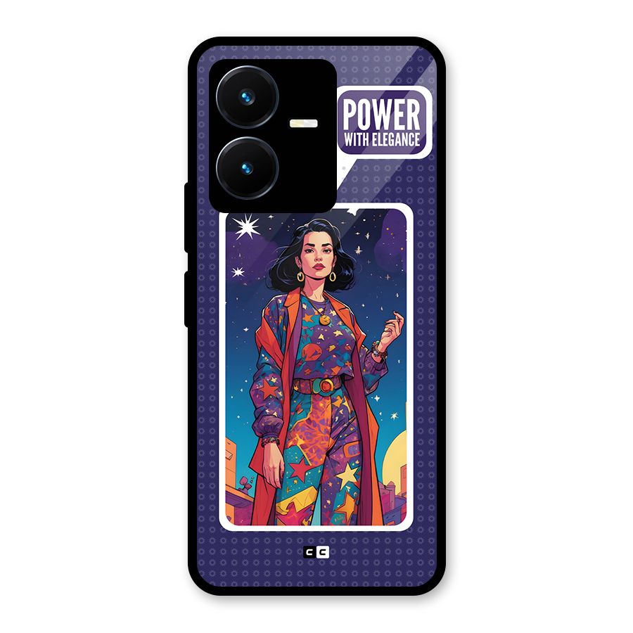 Power With Elegance Glass Back Case for Vivo Y22s