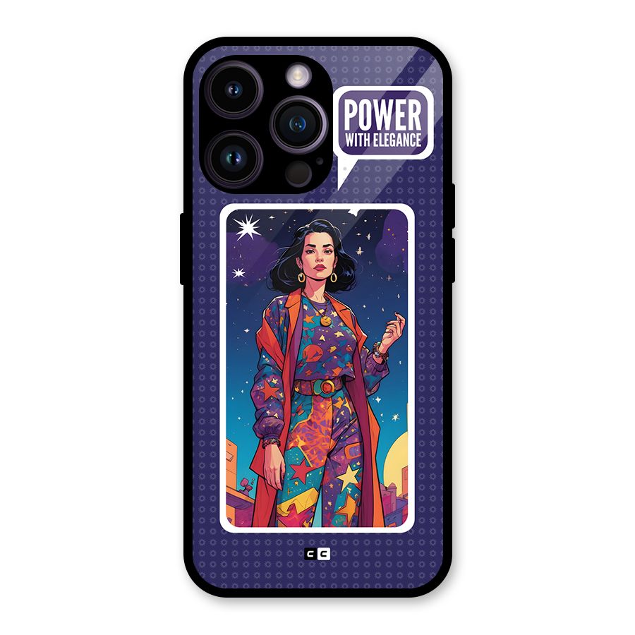 Power With Elegance Glass Back Case for iPhone 14 Pro Max