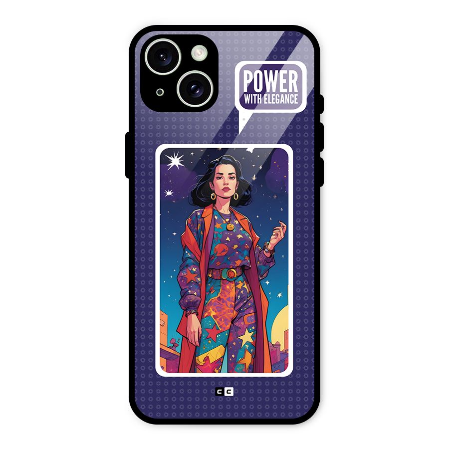 Power With Elegance Glass Back Case for iPhone 15 Plus