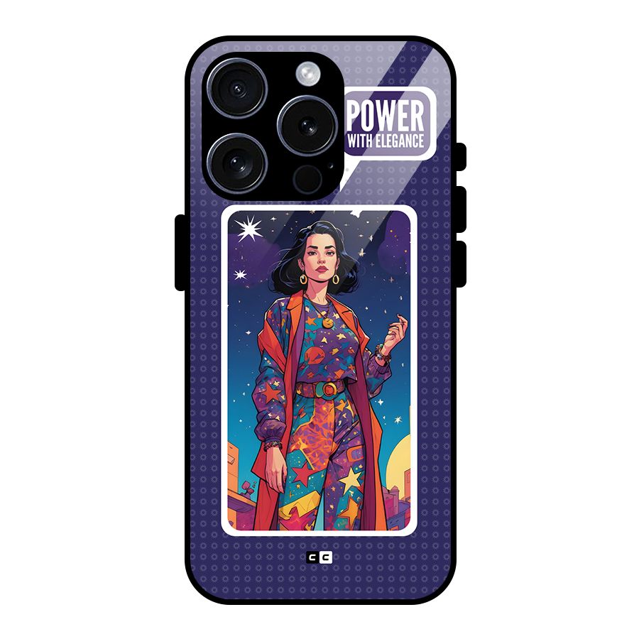 Power With Elegance Glass Back Case for iPhone 15 Pro