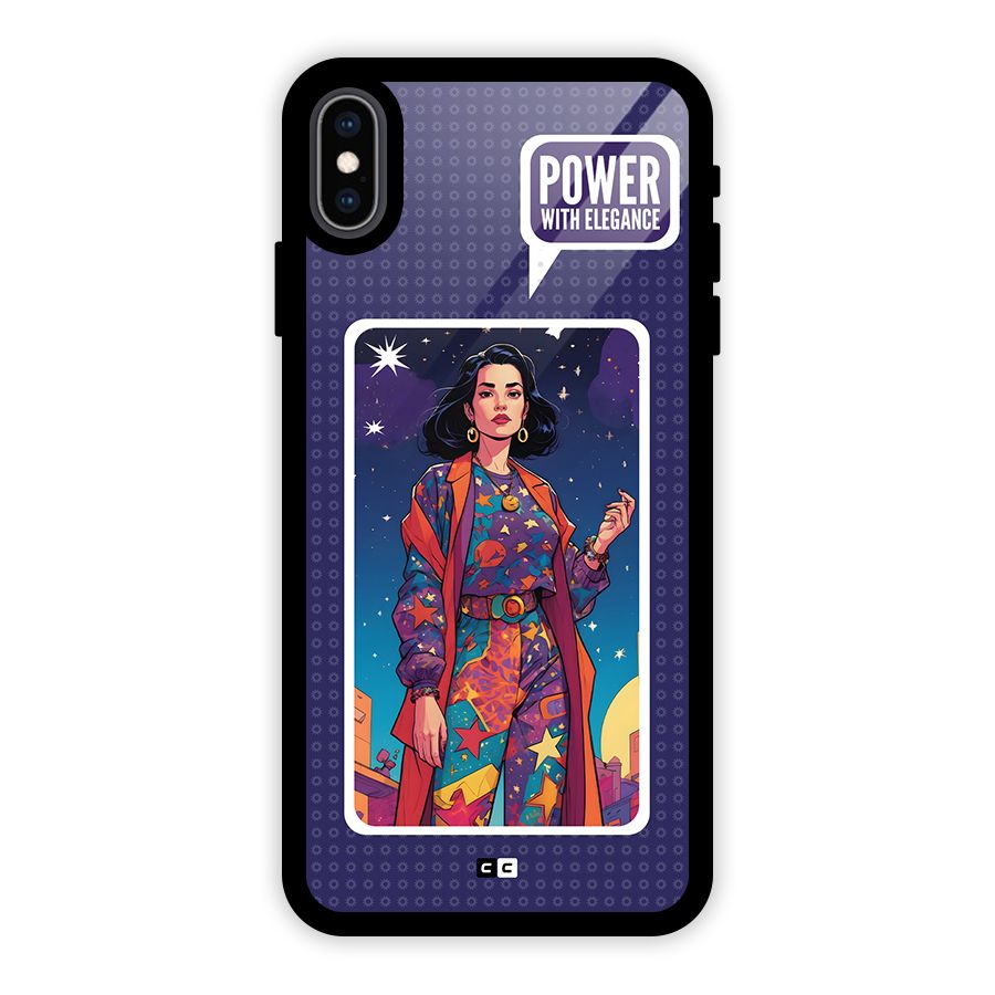 Power With Elegance Glass Back Case for iPhone XS Max