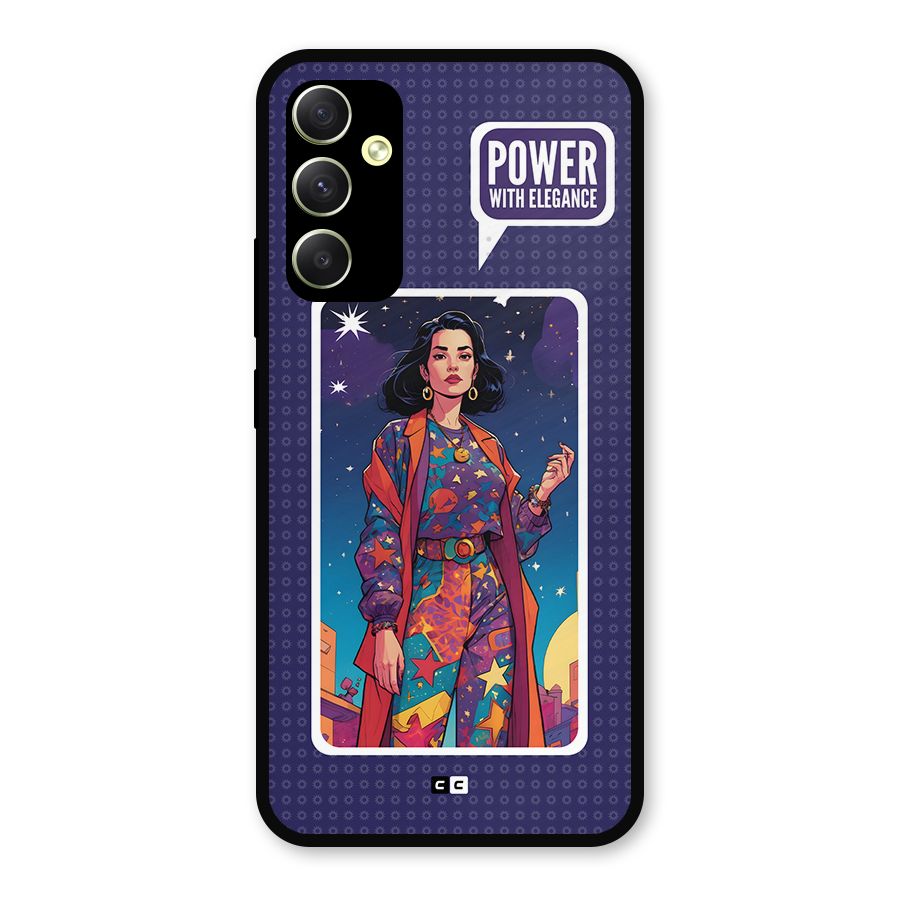 Power With Elegance Metal Back Case for Galaxy A34