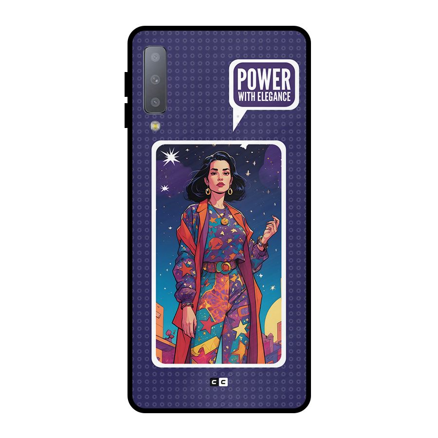 Power With Elegance Metal Back Case for Galaxy A7 (2018)