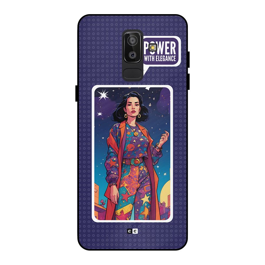Power With Elegance Metal Back Case for Galaxy J8
