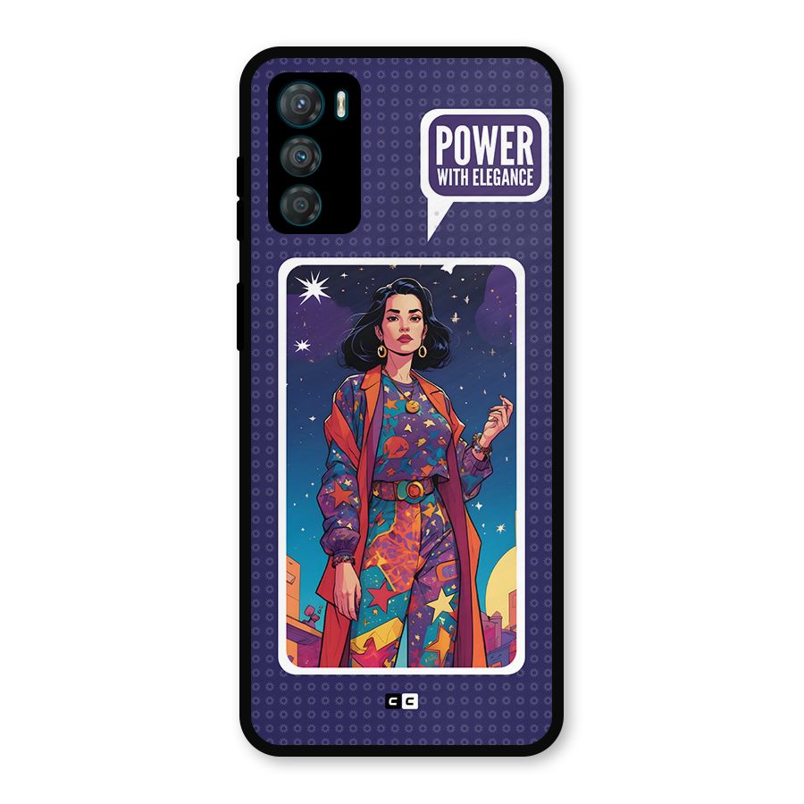 Power With Elegance Metal Back Case for Moto G42