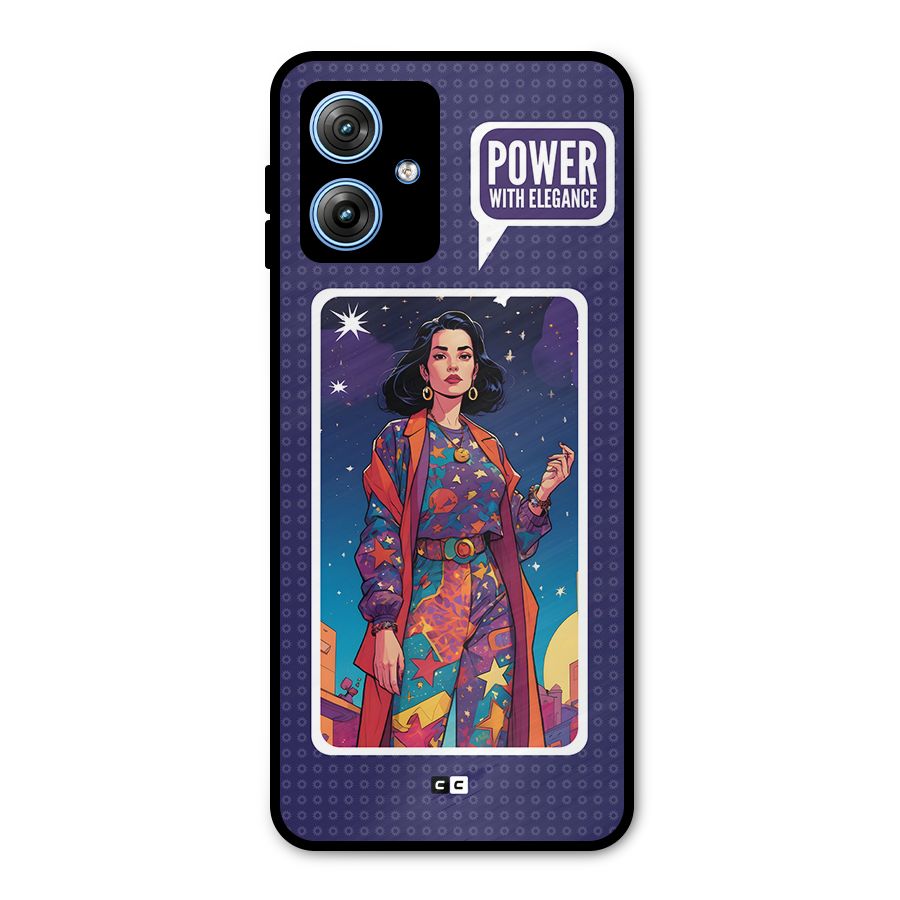Power With Elegance Metal Back Case for Moto G54