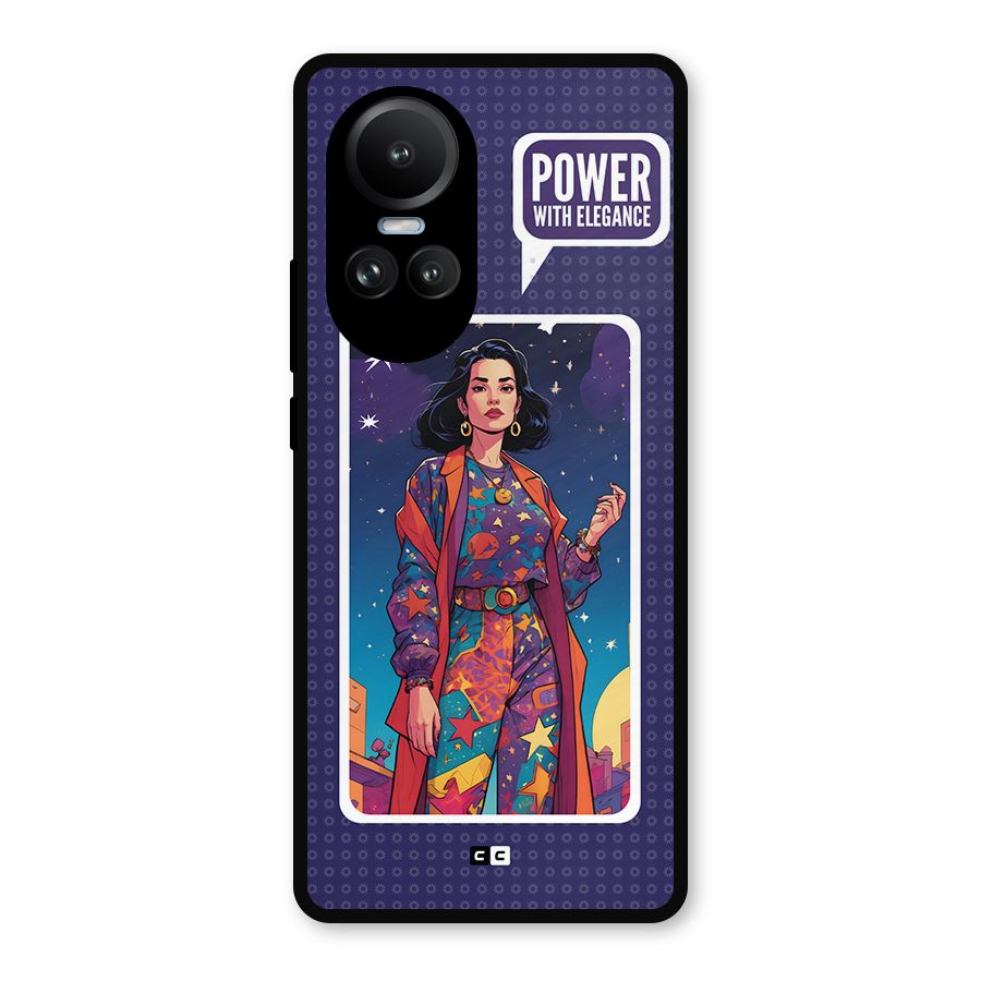 Power With Elegance Metal Back Case for Oppo Reno10