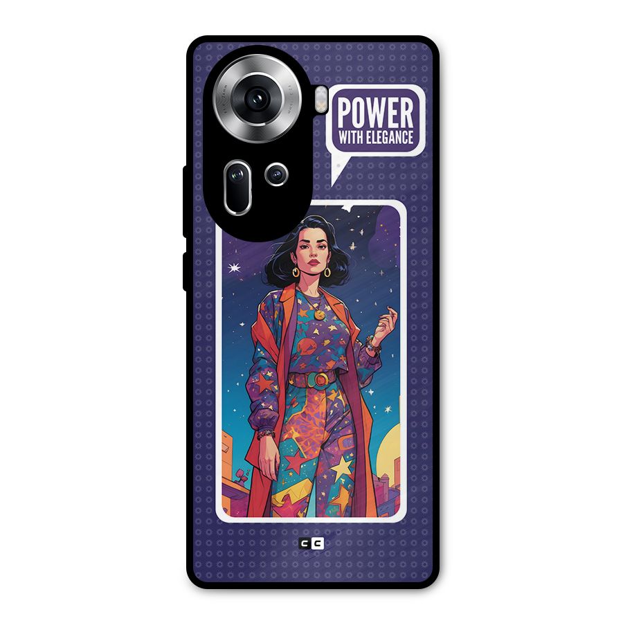 Power With Elegance Metal Back Case for Oppo Reno11 5G