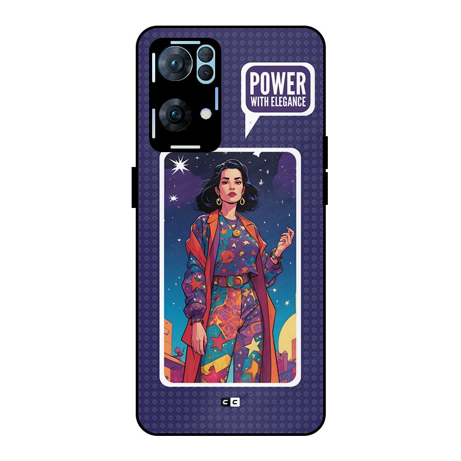 Power With Elegance Metal Back Case for Oppo Reno7 Pro 5G
