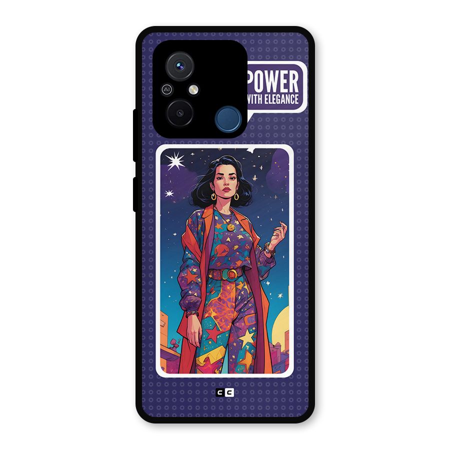 Power With Elegance Metal Back Case for Poco C55