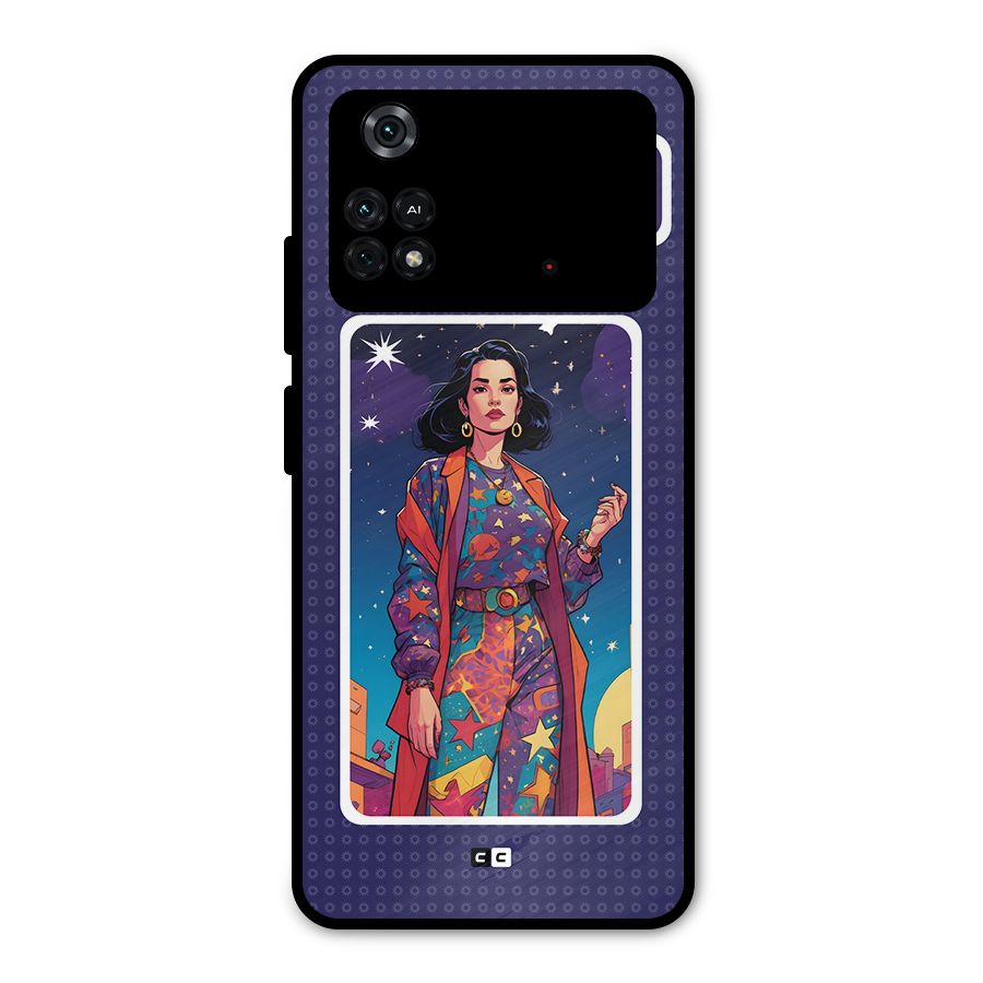 Power With Elegance Metal Back Case for Poco M4 Pro 4G