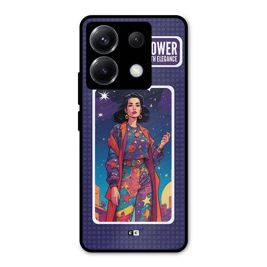 Power With Elegance Metal Back Case for Poco X6