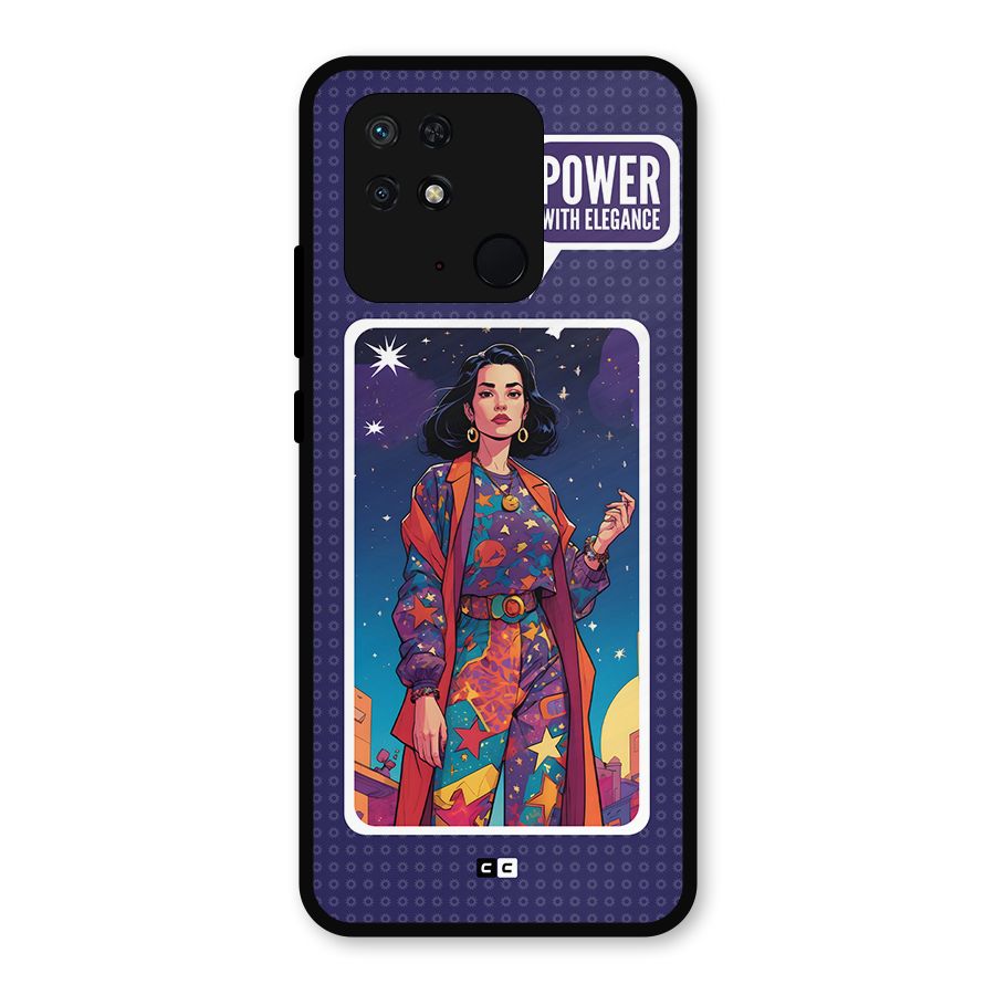 Power With Elegance Metal Back Case for Redmi 10 Power
