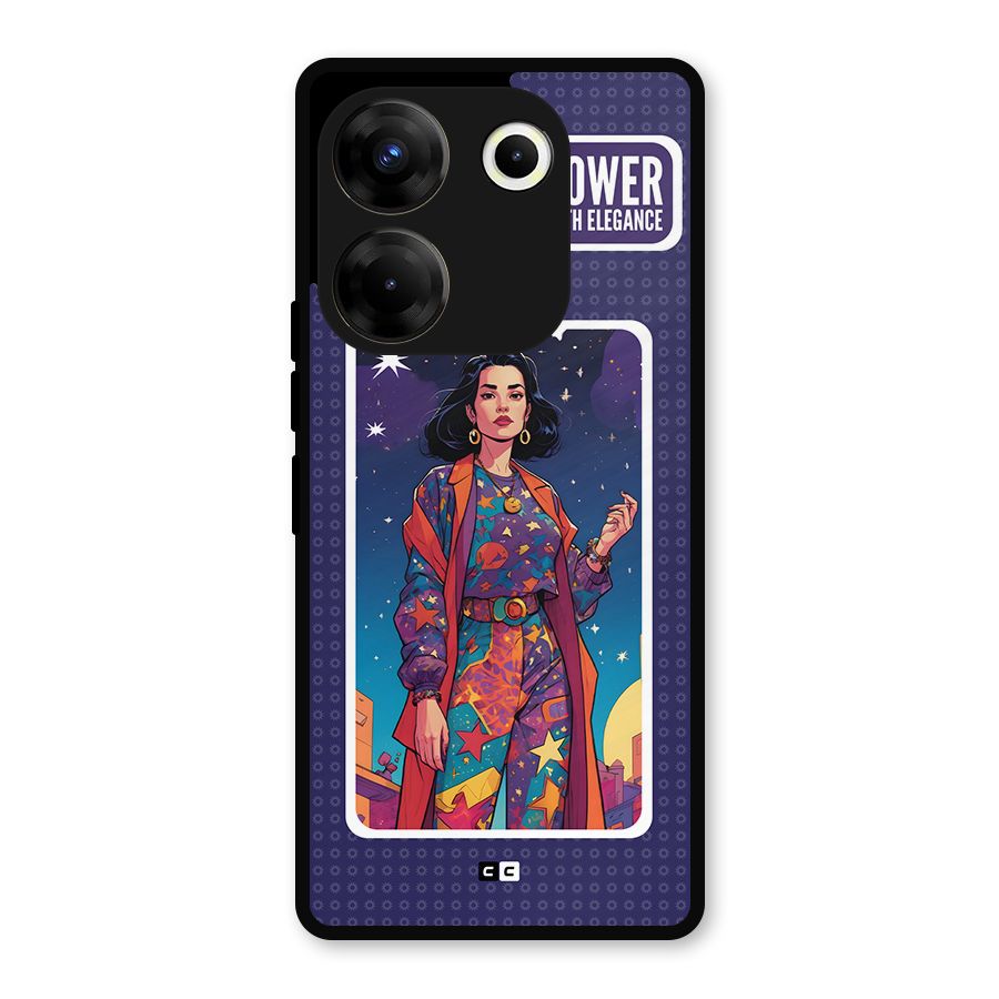 Power With Elegance Metal Back Case for Tecno Camon 20 Pro