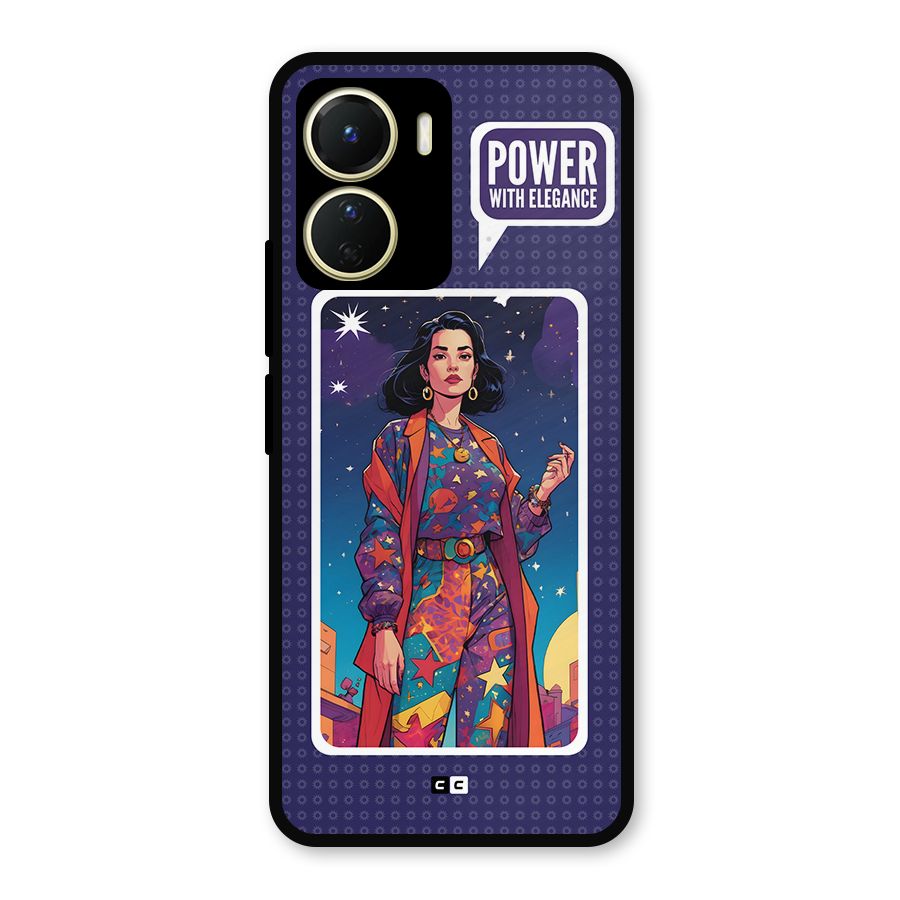 Power With Elegance Metal Back Case for Vivo T2x