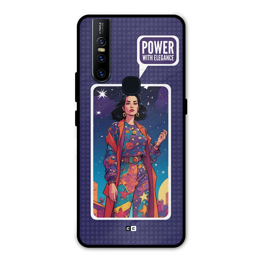 Power With Elegance Metal Back Case for Vivo V15