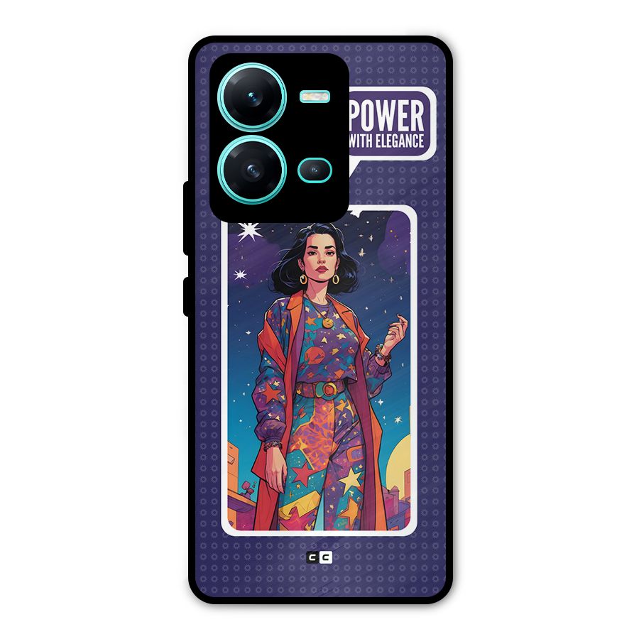 Power With Elegance Metal Back Case for Vivo V25