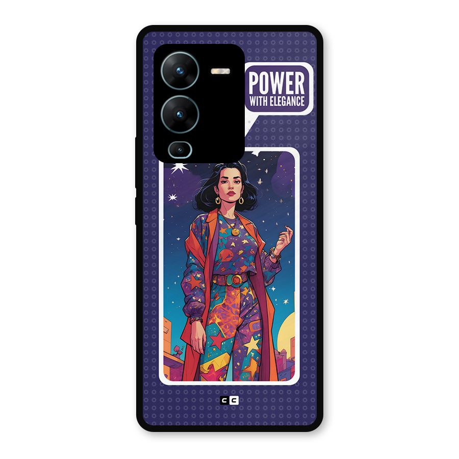 Power With Elegance Metal Back Case for Vivo V25 Pro