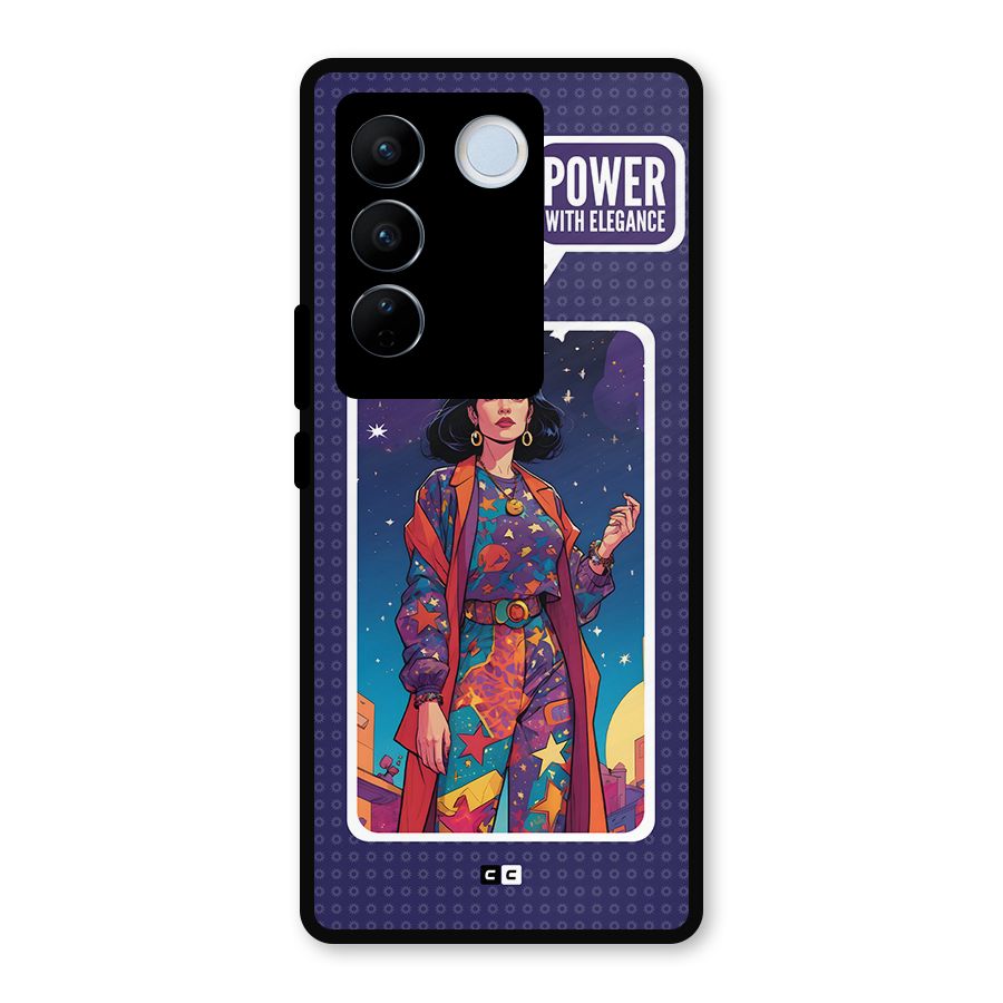 Power With Elegance Metal Back Case for Vivo V27