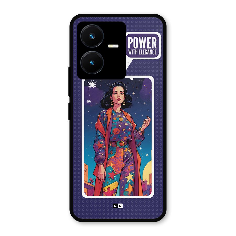 Power With Elegance Metal Back Case for Vivo Y22