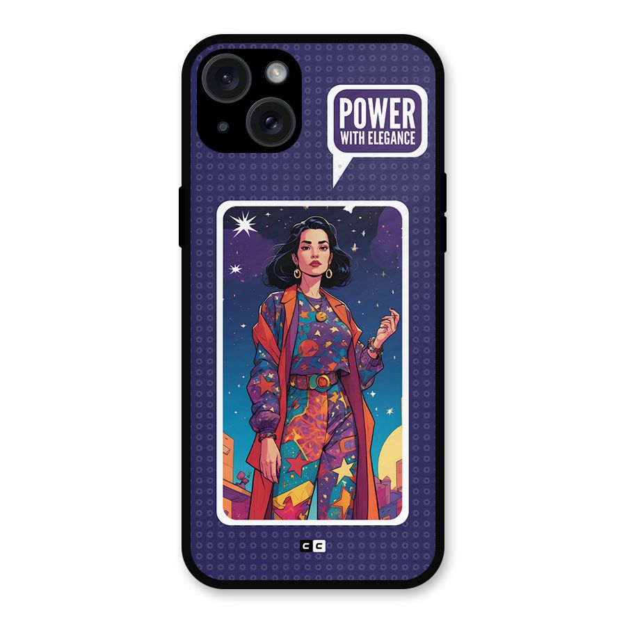 Power With Elegance Metal Back Case for iPhone 15 Plus
