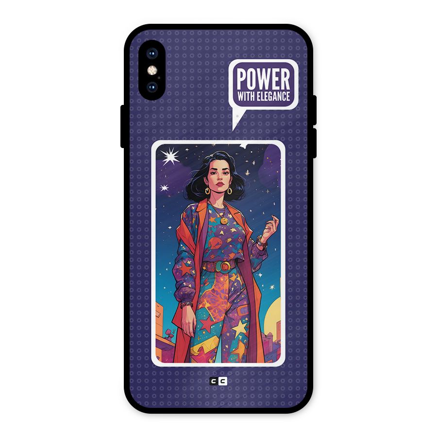 Power With Elegance Metal Back Case for iPhone XS Max