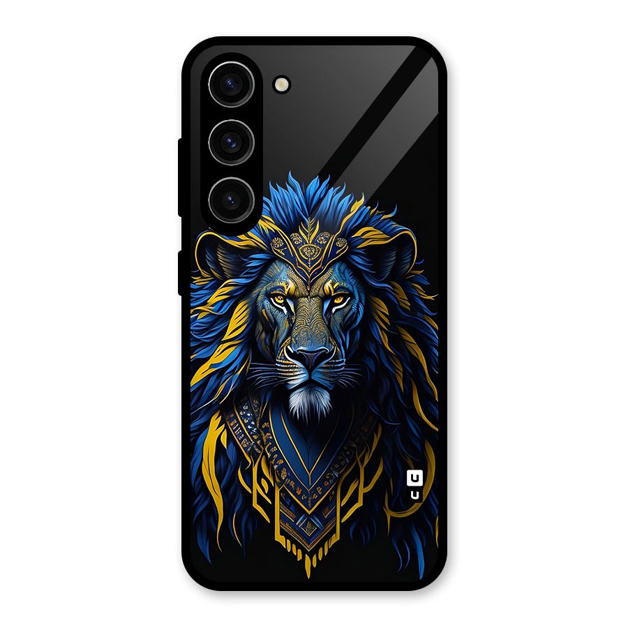 Premium Lion Abstract Portrait Art Glass Back Case for Galaxy S23