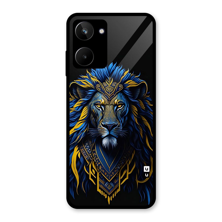 Premium Lion Abstract Portrait Art Glass Back Case for Realme 10