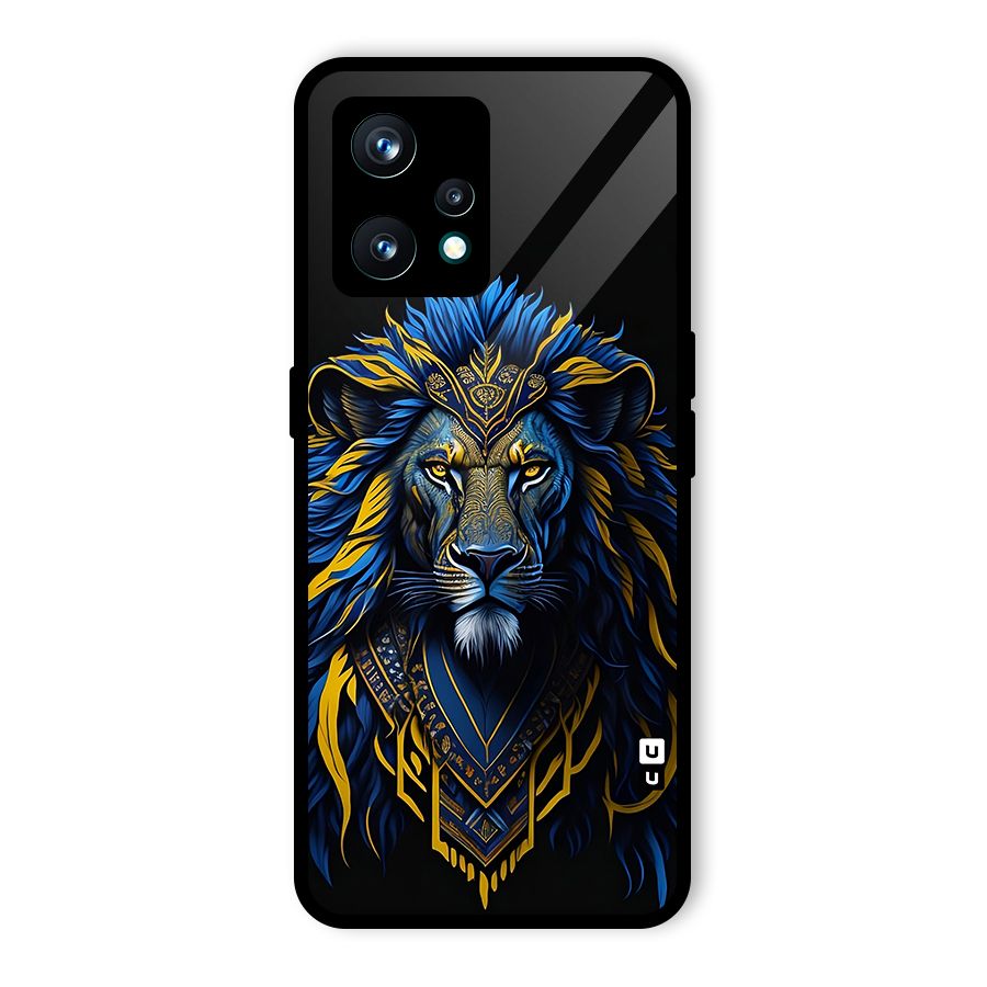 Premium Lion Abstract Portrait Art Glass Back Case for Realme 9