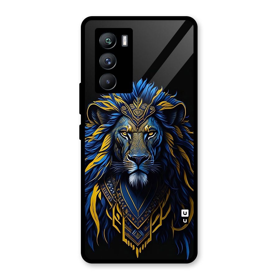 Premium Lion Abstract Portrait Art Glass Back Case for Vivo iQOO 9 SE
