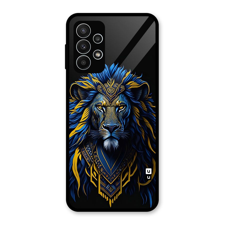 Premium Lion Abstract Portrait Art Glass Back Case for Galaxy A23