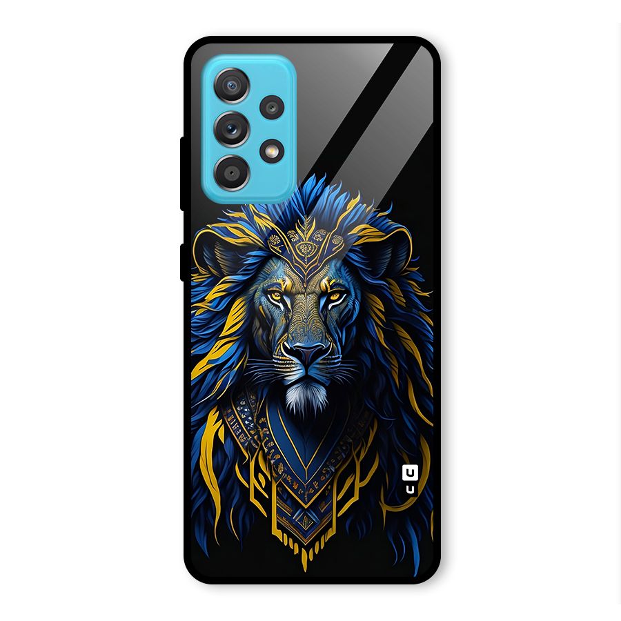 Premium Lion Abstract Portrait Art Glass Back Case for Galaxy A52s 5G