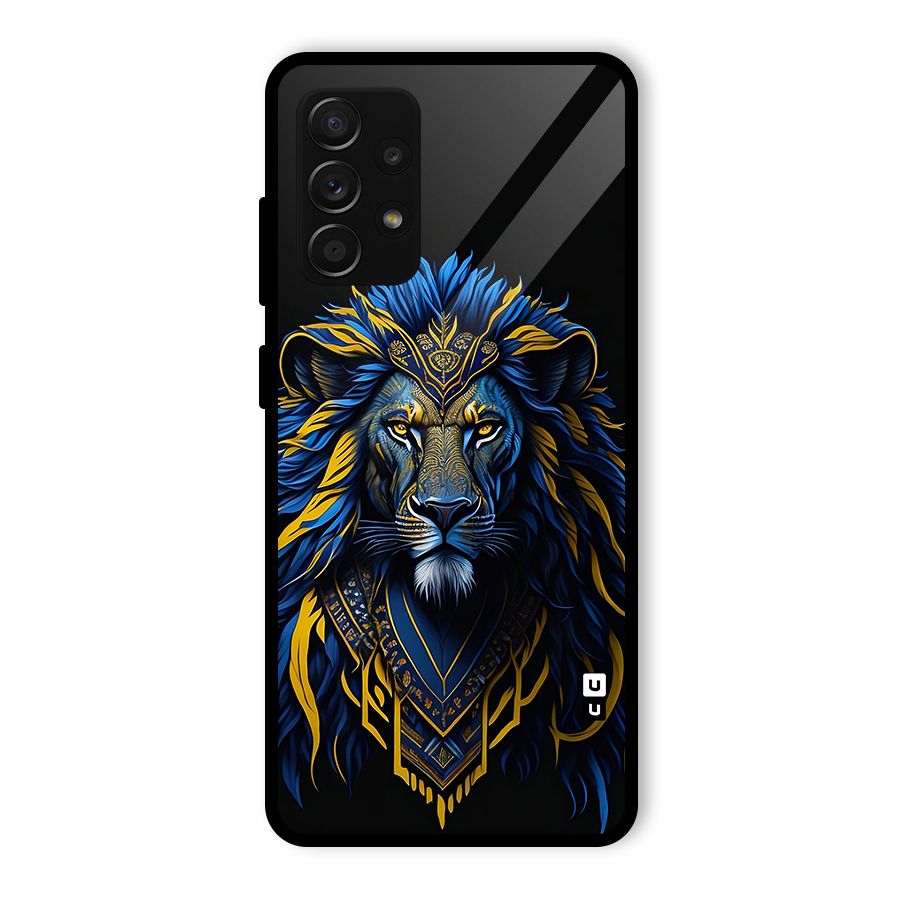 Premium Lion Abstract Portrait Art Glass Back Case for Galaxy A53 5G